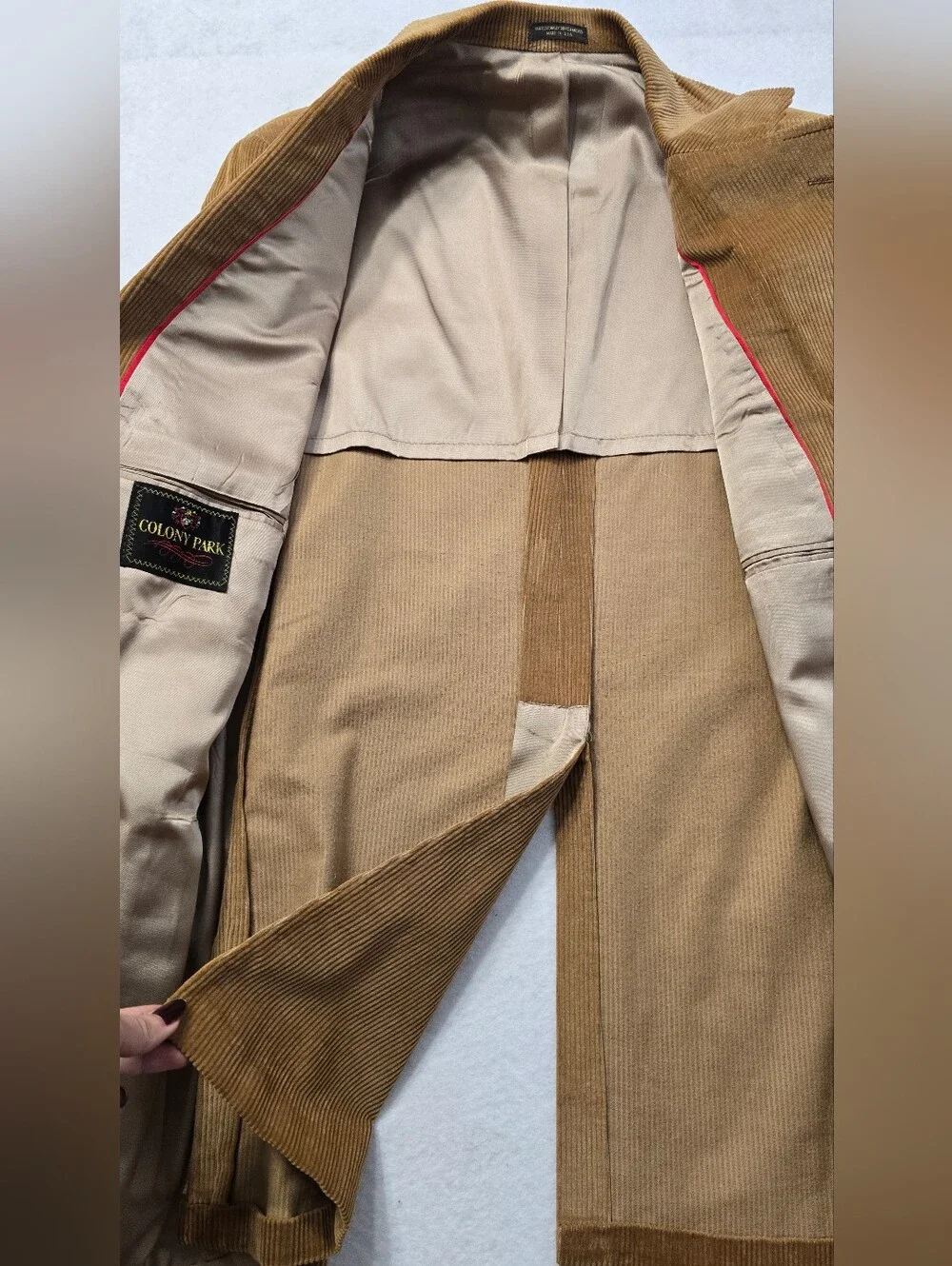 Colony Park Men's Tan Corduroy Blazer - Classic Tailored Style